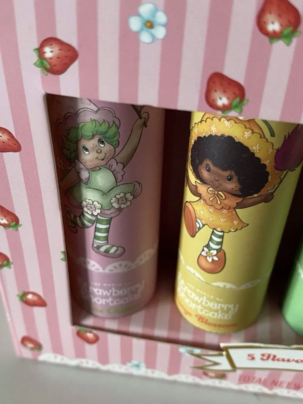 Set Of 5 Strawberry Shortcake Scented Flavored Lip Balms Taste Beauty‎ NEW